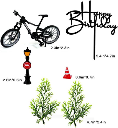 6 Pzas Decoraciones Tarta Bicicleta Con Luz Carretera
