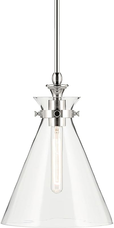 Colgante 1 luz cocina vidrio níquel 14.5x10.5pulg