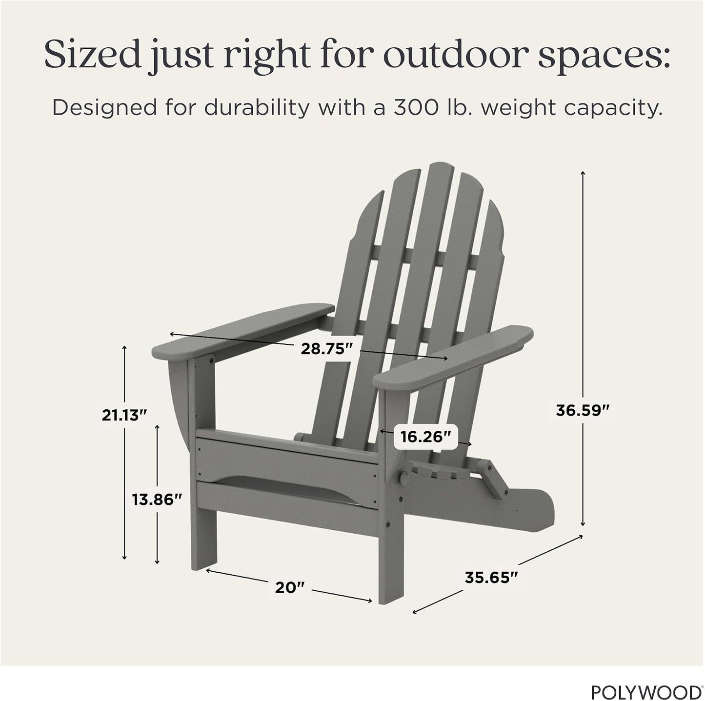 Silla plegable Adirondack gris pizarra