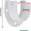 4 Soportes U Acero Inox Barra Armario 1.5" Blanco
