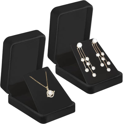 2 Pzas Caja Regalo Joyas Terciopelo para Collar Arete
