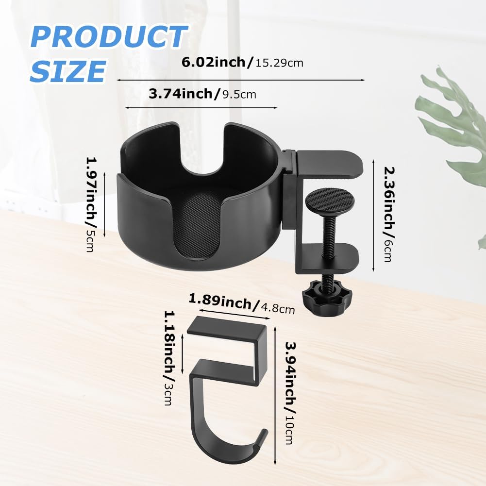 Abrazadera universal para portavasos metal con gancho