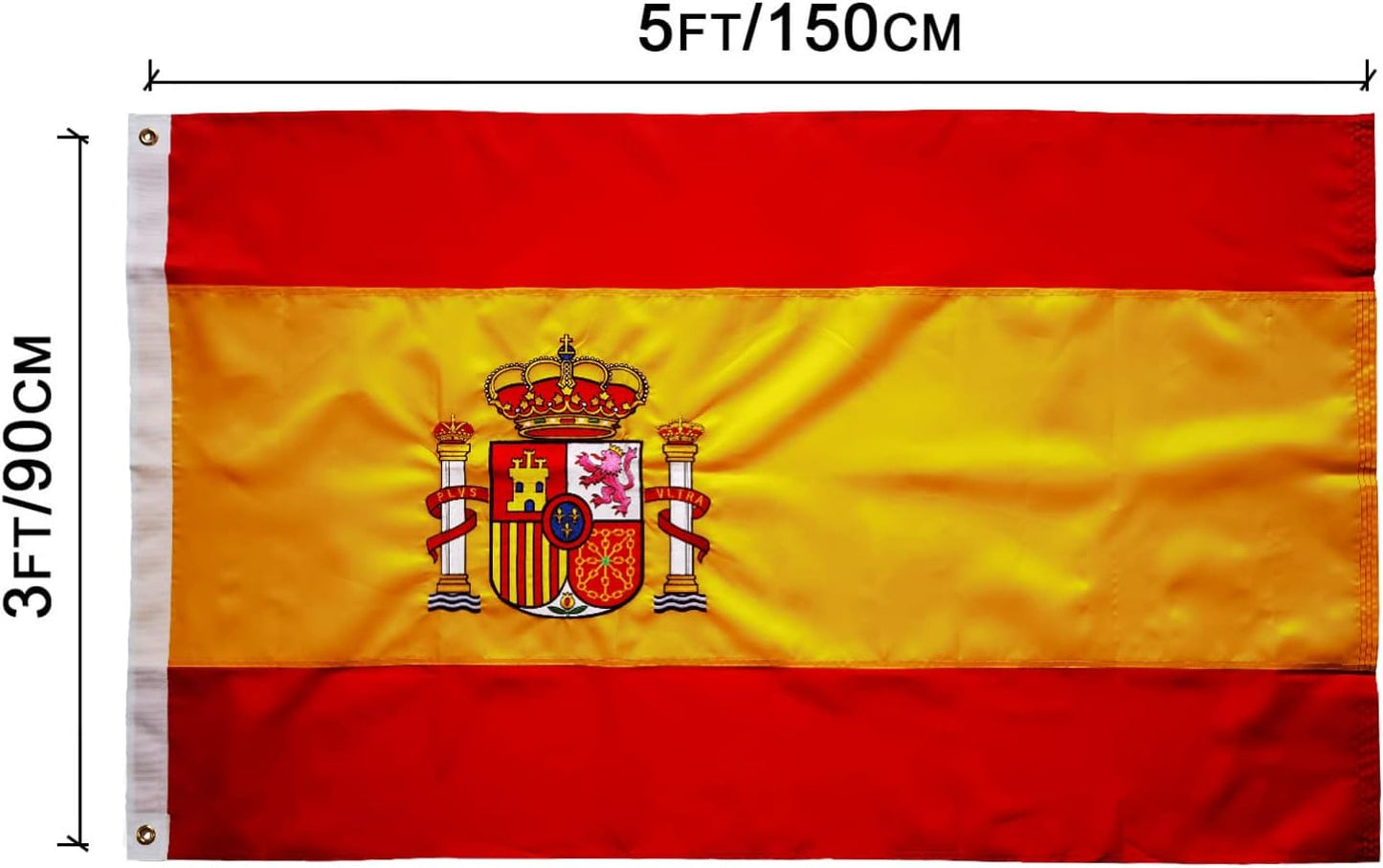 Bandera España 3x5ft bordada doble costura resistente
