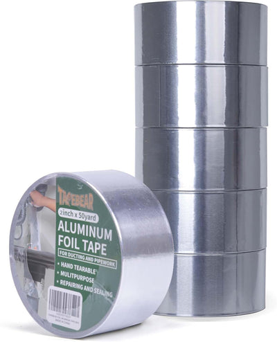 6 Rollos Cinta Aluminio Aislante para HVAC Resistente Calor