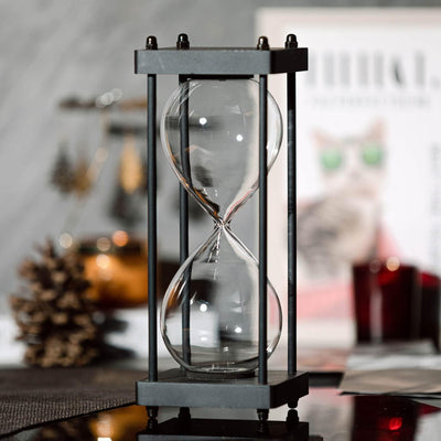 Reloj arena rellenable grande marco madera decorativo