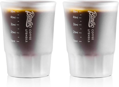 Vasos chupito espresso 1.7oz vidrio resistente apilables