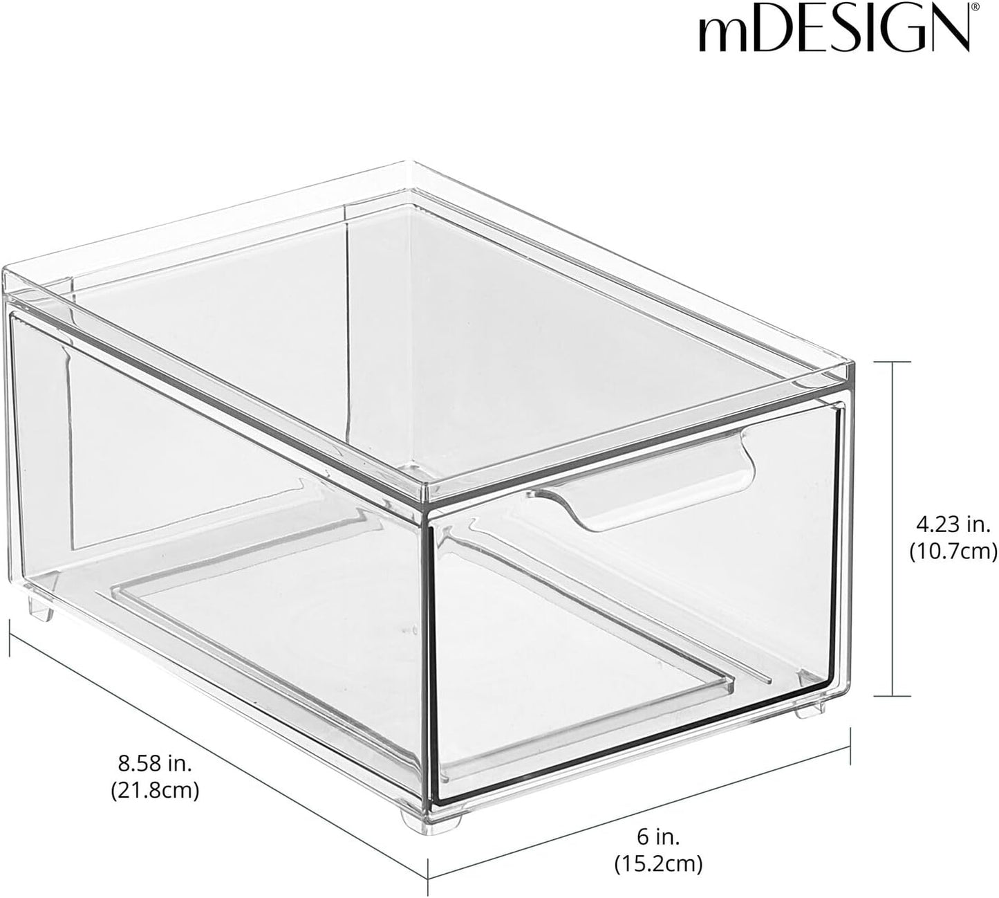 Caja plástico 2 cajones extraíbles para dormitorio