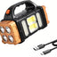 Linterna LED solar recargable impermeable amarilla
