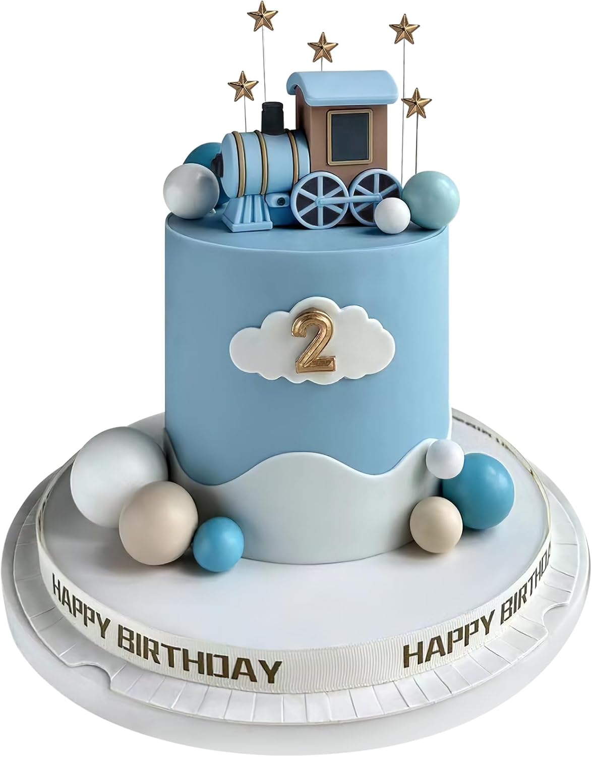 18 Adornos Tren para Pasteles Niños Azul