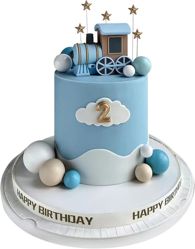 18 Adornos Tren para Pasteles Niños Azul