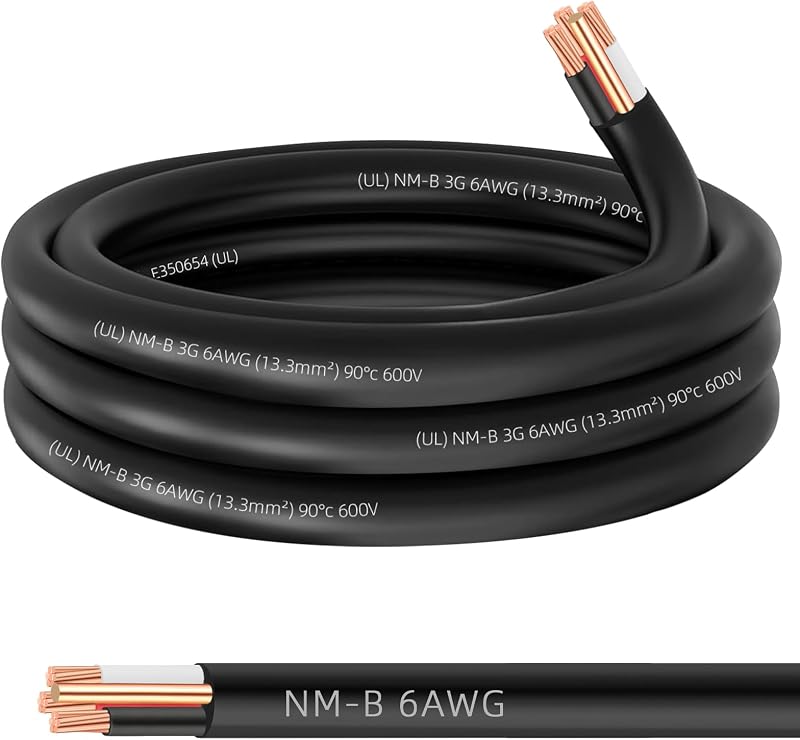 Cable NM-B 6/3 con toma a tierra 4.57m cobre 6 AWG