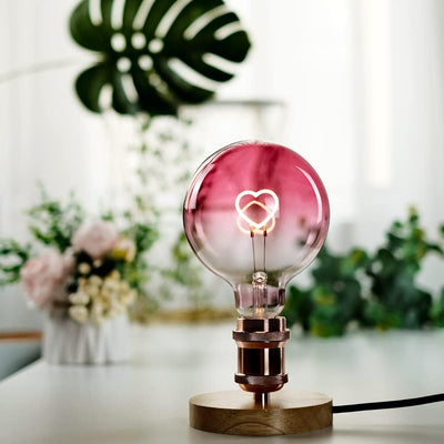 Bombilla LED forma corazón base media 110/130V color rosa