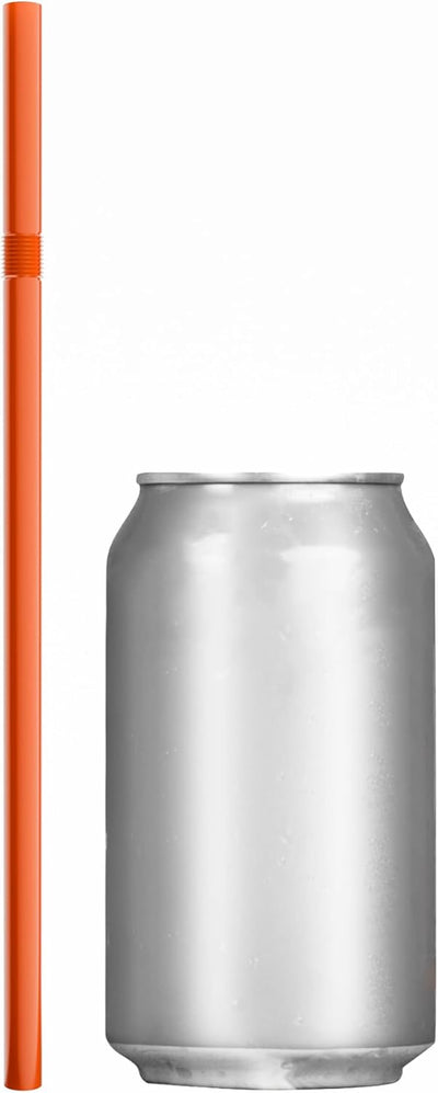 Pajitas plástico flexibles 7.75x0.23pulg naranja