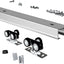 Set rieles puerta bolsillo 72" aluminio color plateado