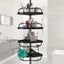 Organiz. ducha con poste ajustable acero inox 4 canastas ABS