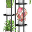 Soporte plantas 7 niveles negro metal resistente torre vertical