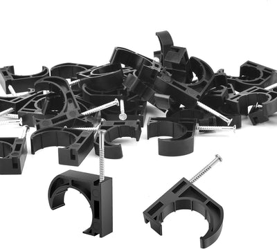 50 Pzas Abrazaderas J-Hook 1" con Clavos para Tubería CPVC