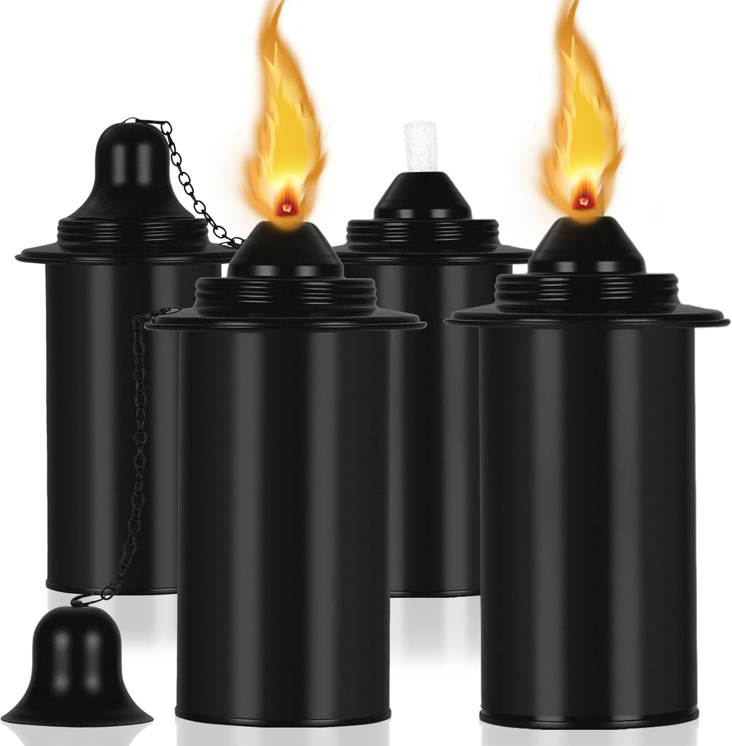 Recipientes recargables bambú para antorcha 16oz color negro