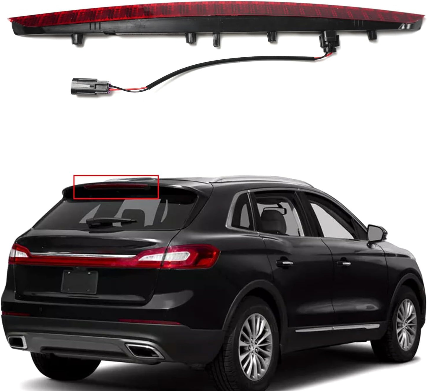 Tercera luz freno LED compat Lincoln MKX con arnés