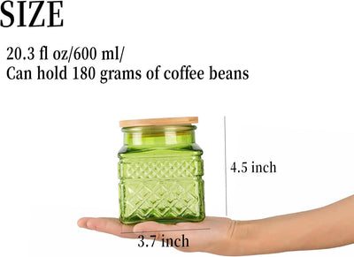 Tarro vidrio cuadrado hermético 20oz para café y golosinas