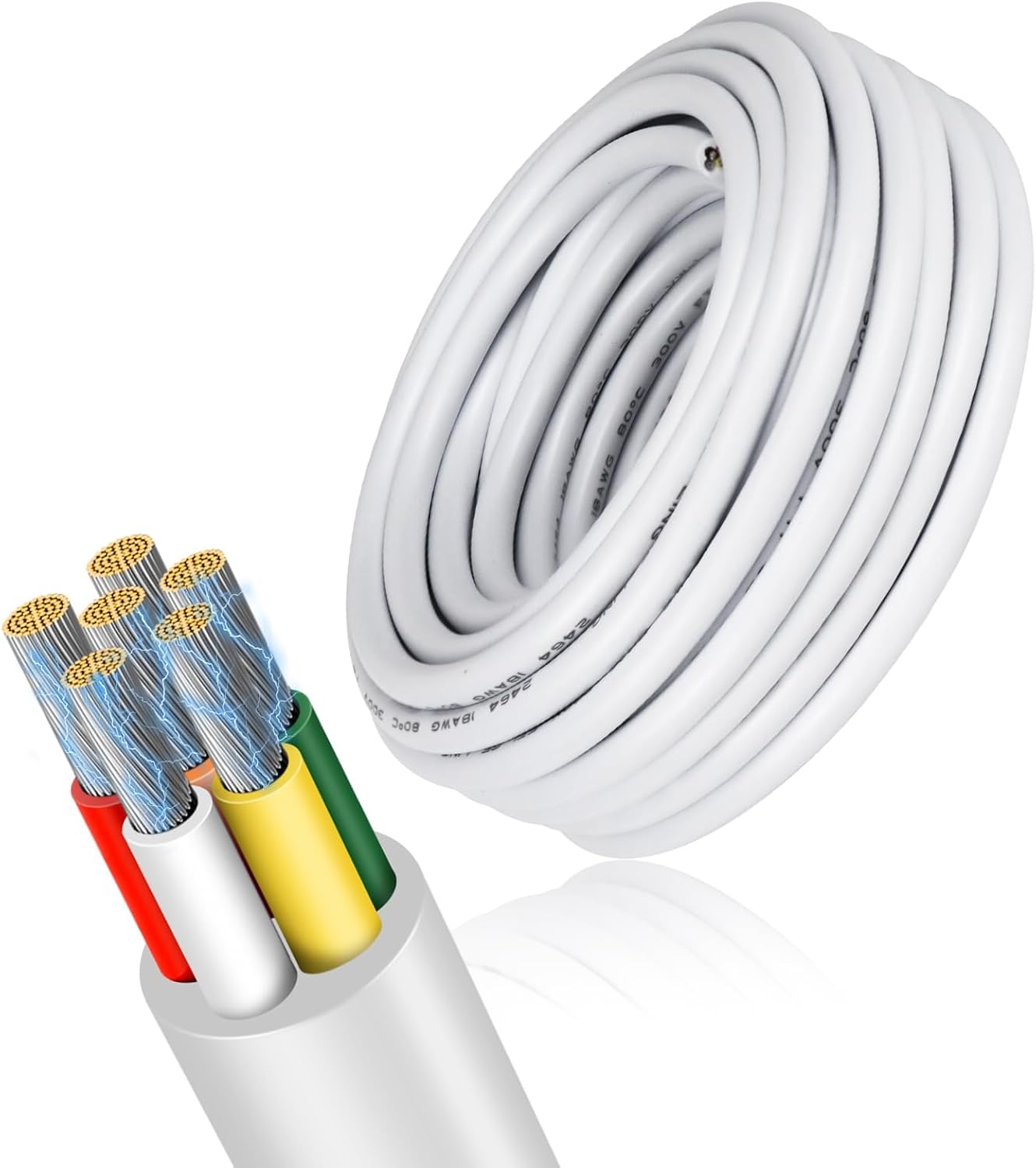 Cable eléctrico 18/6 AWG cobre estañado 100ft flexible