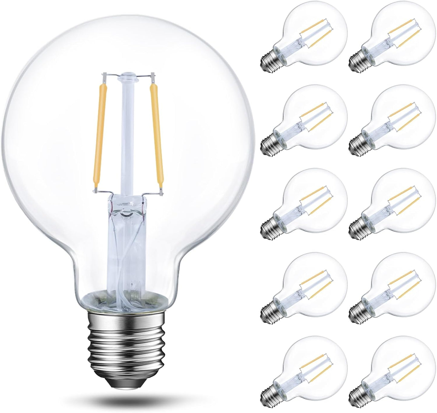 Bombilla Led Edison G25 2700K Luz Blanca E26 10 Pzas
