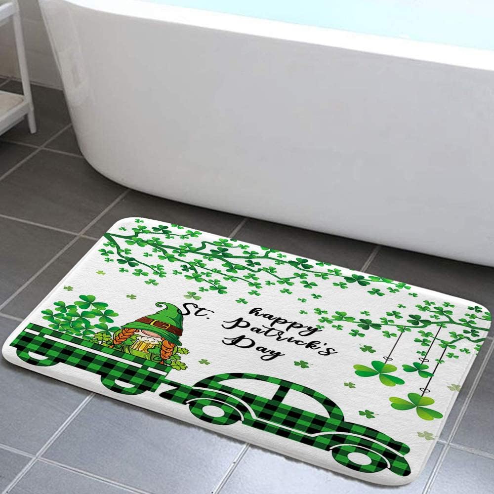 Tapete baño antideslizante suave lavable verde 17