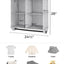 Organiz. armario colgante 4 secciones plegable gris y blanco