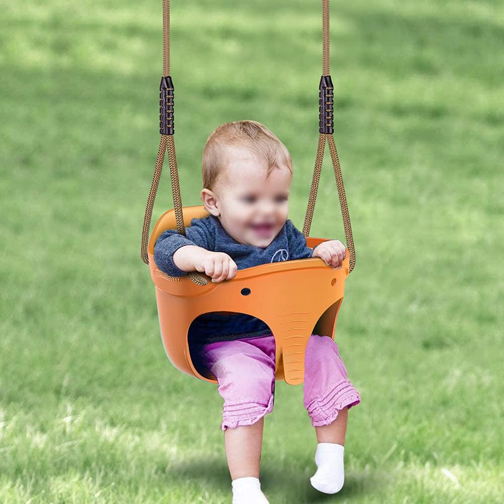 Asiento columpio niños respaldo alto cubeta elefante 272kg