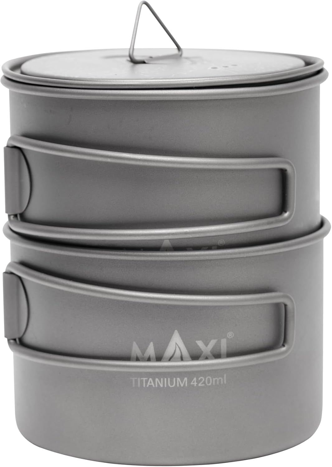 Set olla y cuenco titanio 25.4 y 14.2oz apilables mochileros