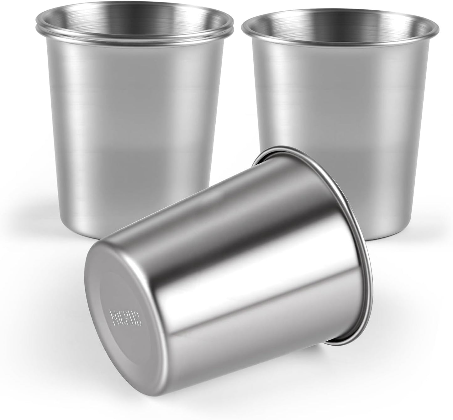 4 Pzas Vasos Acero Inox 8oz Apilables para Niños Bar Hogar