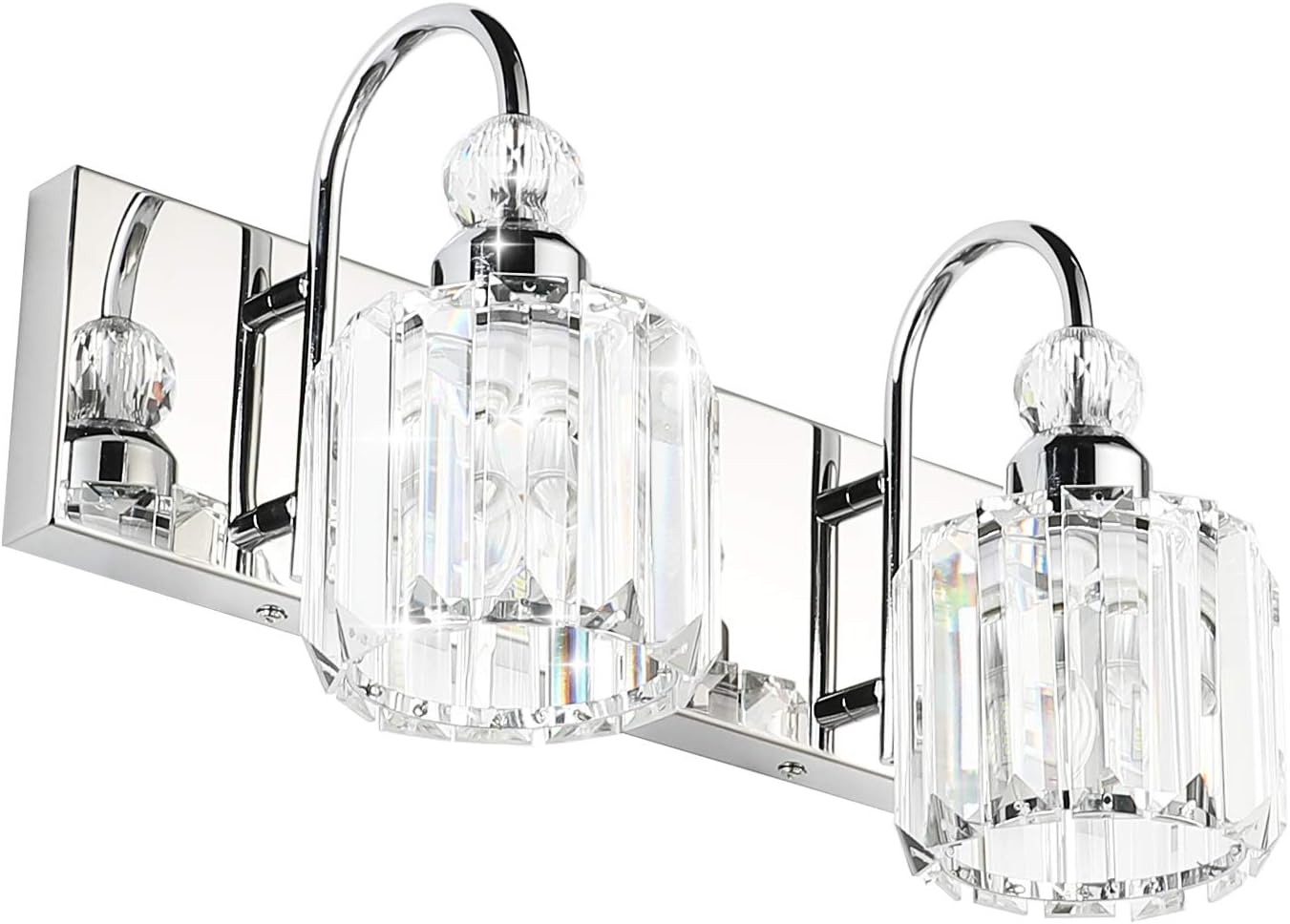 Lámpara de tocador baño 2 luces cristal pared