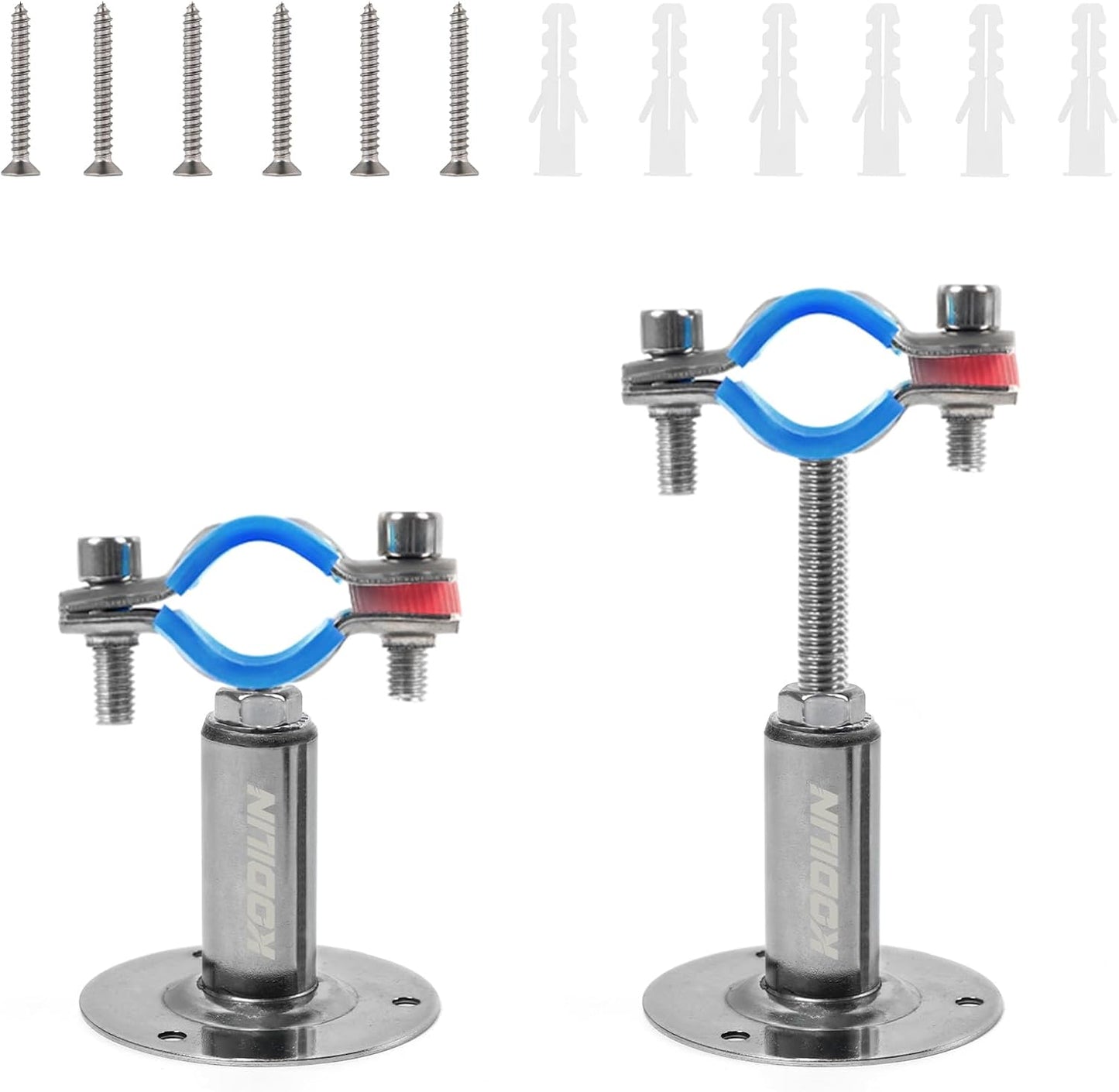 2 Soportes Tubo Acero Inox 304 para OD 3/4pulg