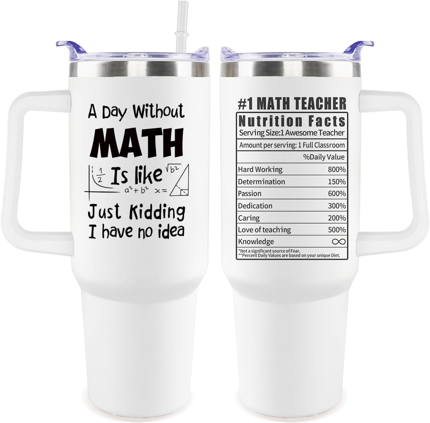 Vaso acero inox 40oz con texto divertido para profesores