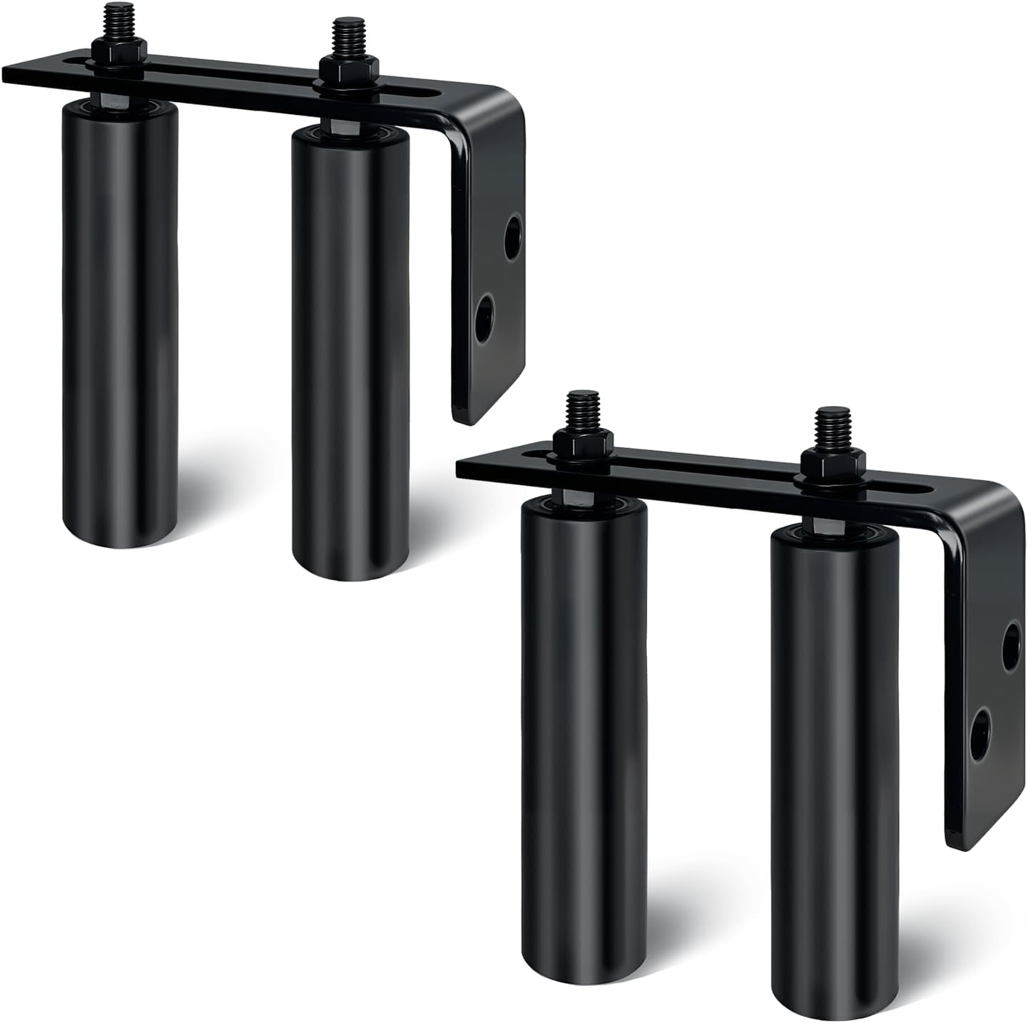 Kit rodillos guía puerta pesada 6pulg soporte L negro