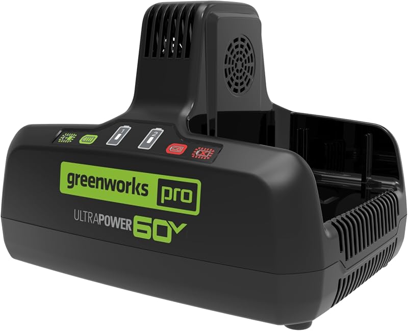 Cargador rápido doble puerto 60V 10A Greenworks Pro