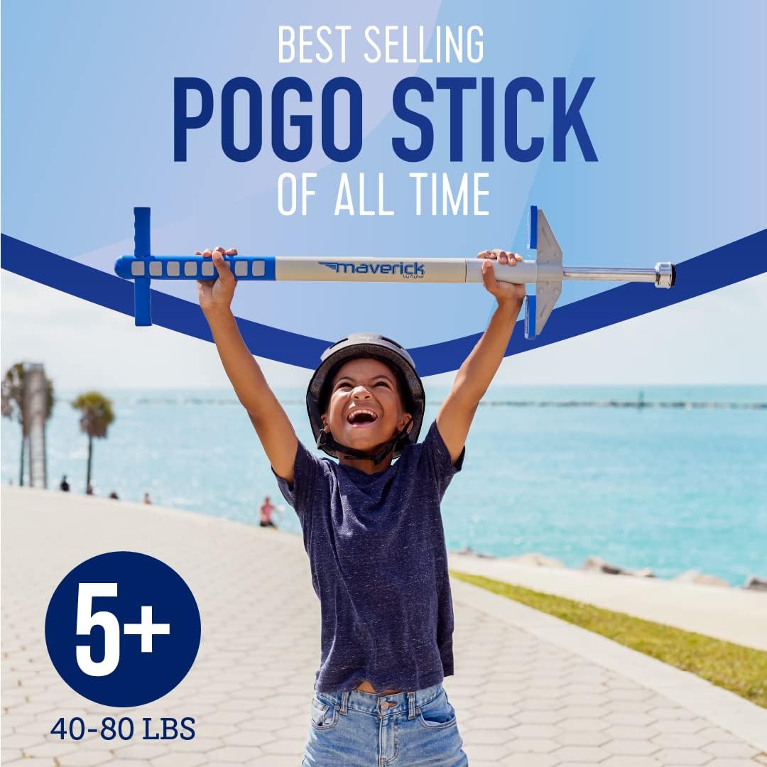 Palo pogo para niños 5+ años azul/blanco