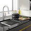 Grifo cocina arco alto níquel cepillado acoplamiento