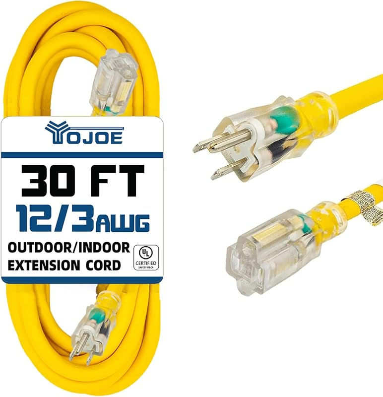 Extensión cable 15A con extremo iluminado 12"