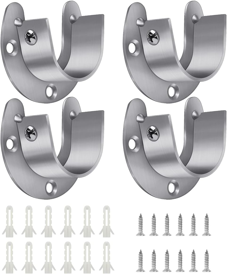 4 Soportes Acero Inox U para Varilla 1-1/4"