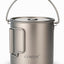 Olla titanio camping 26oz con tapa mango plegable