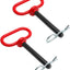 2 Pines y clip enganche remolque 1/2x4" mango rojo