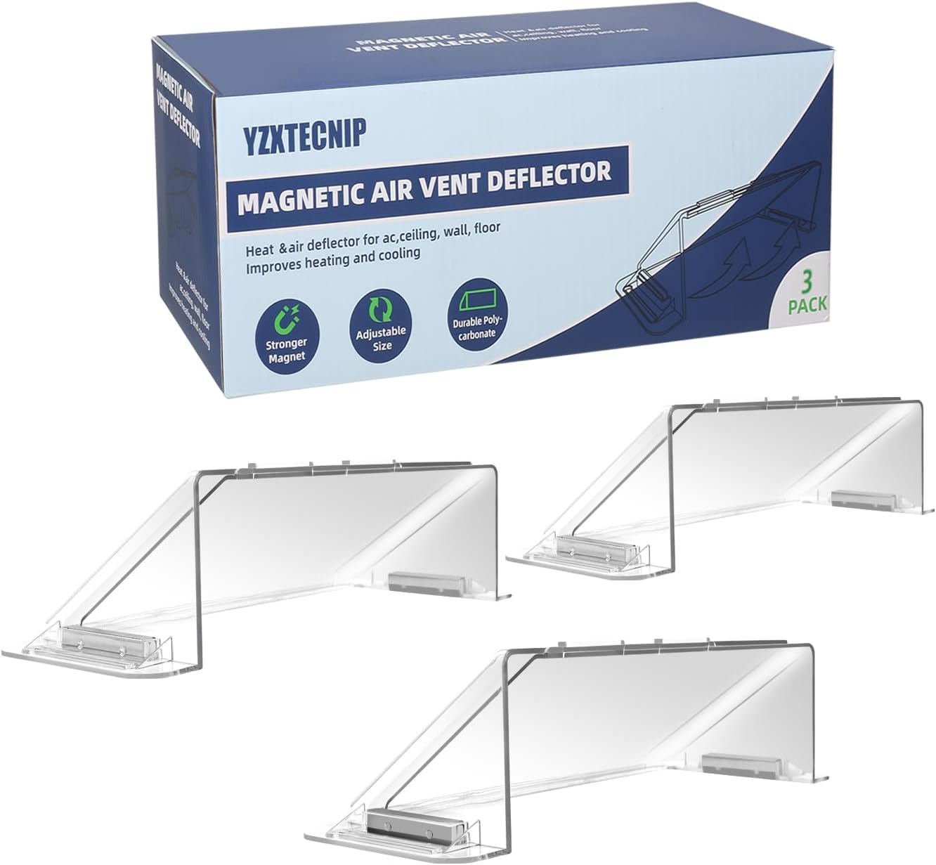 Deflector magnético aire ajustable 9-14pulg plástico