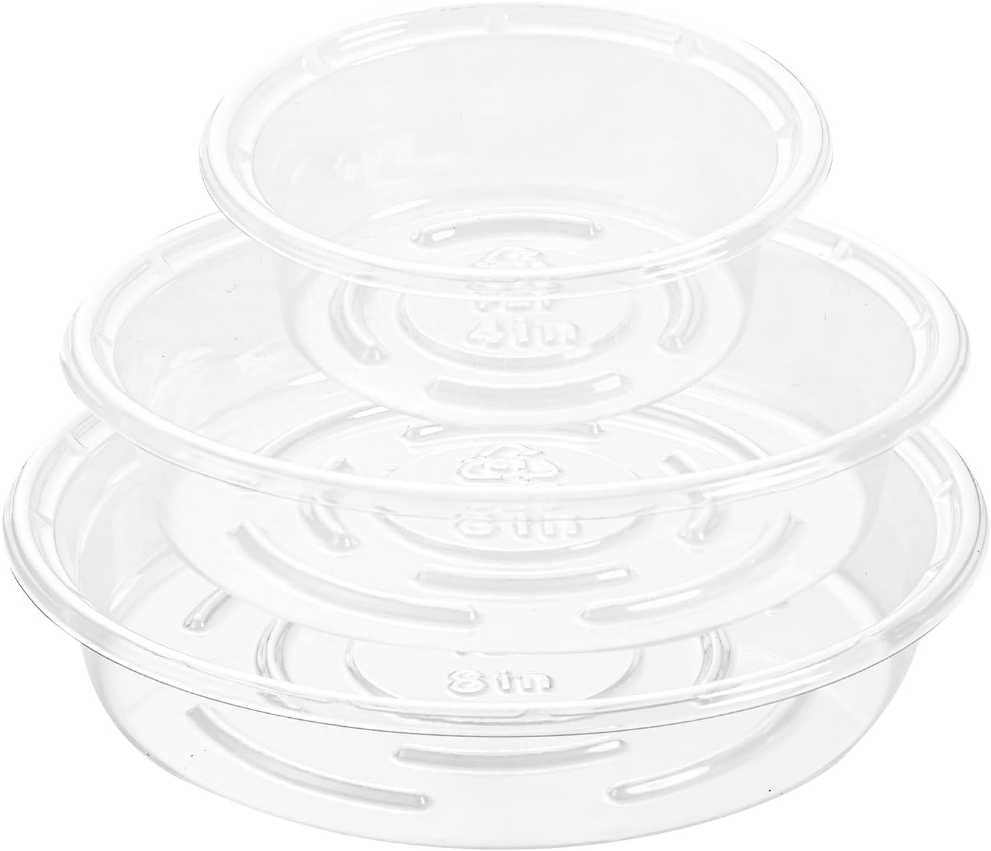 30 Bandejas Plástico 4/6/8" para Plantas Goteo