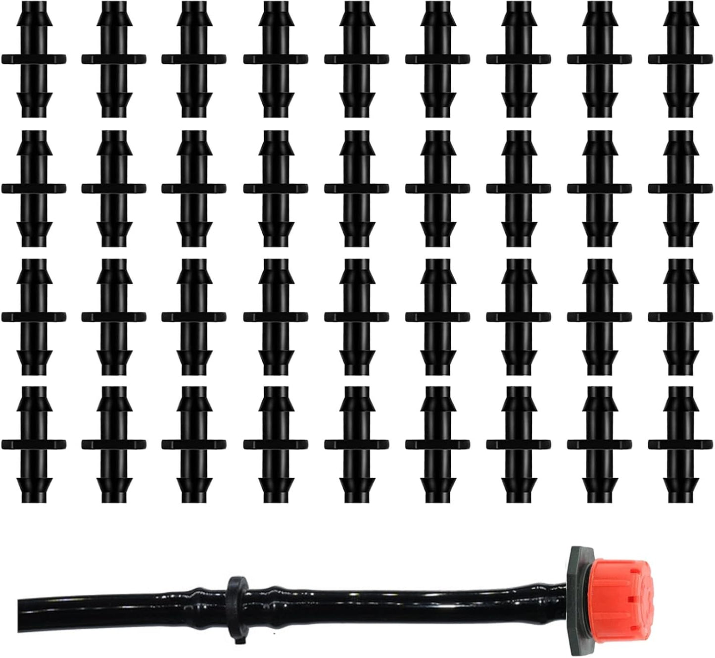 200 Conectores Riego Goteo Tubo 1/4pulg Plástico