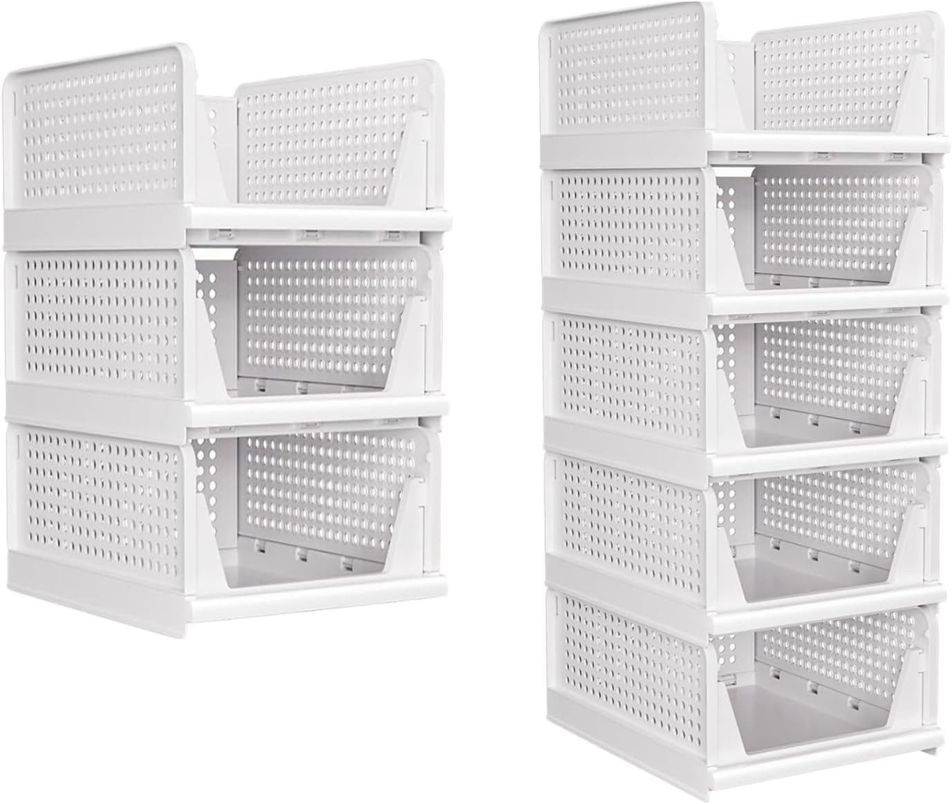 3 Pzas Organiz. Armario Plegables Blancos