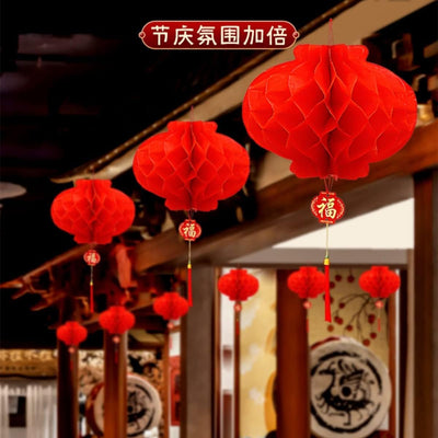 40 Linternas papel rojas chinas vietnamitas 5.9pulg decorativas