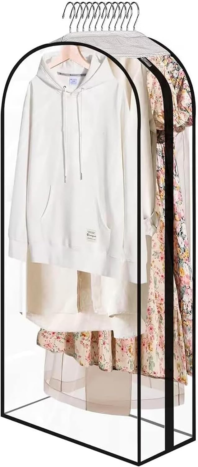 Bolsas transparentes con cremallera para colgar ropa 10"