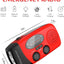 Radio solar con manivela alarma SOS linterna LED USB Rojo