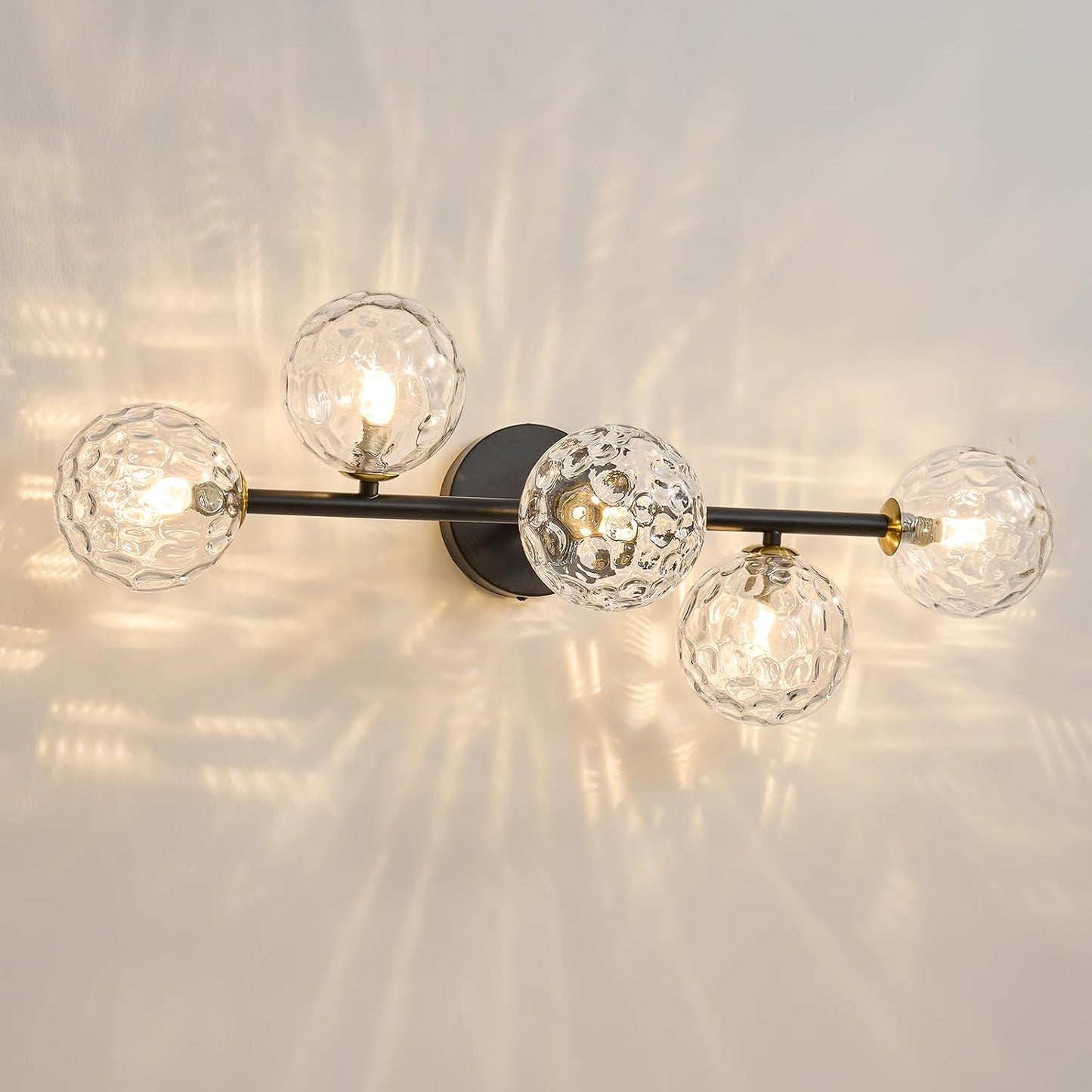 Aplique baño luces regulables 5 luces latón negro